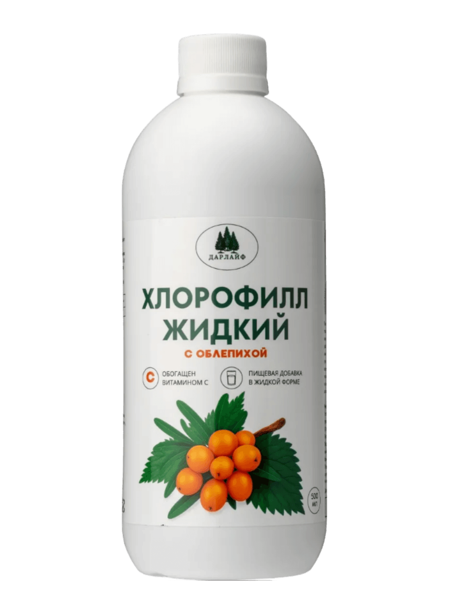 Хлорофилл жидкий с облепихой — бутылка 500 мл