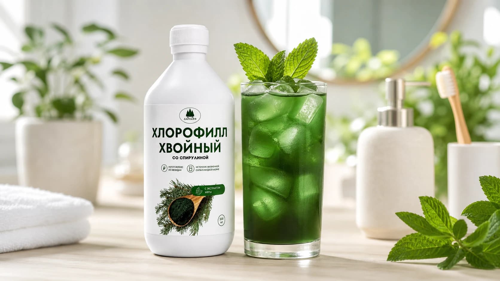 Хлорофилл и свежее дыхание: почему зеленый напиток работает глубже жевательной резинки